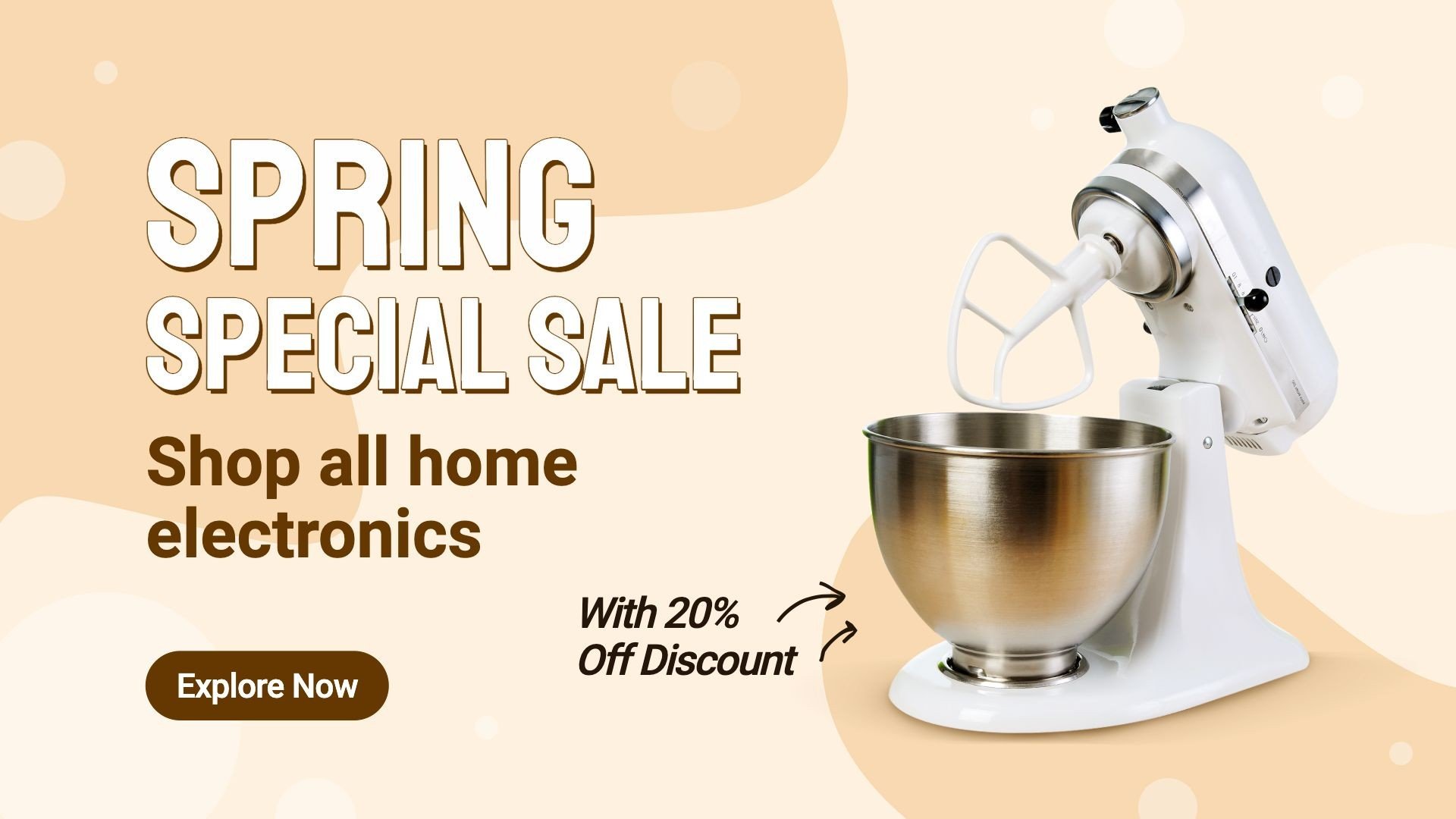 Kitchen Mixer Machine Home Electronic Appliance Discount Sale Promo Ecommerce Banner预览效果