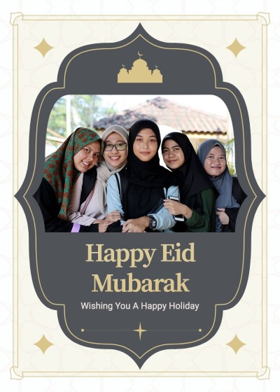 Literary Retro Style Women Group Photo Ramadan blessings Greeting card