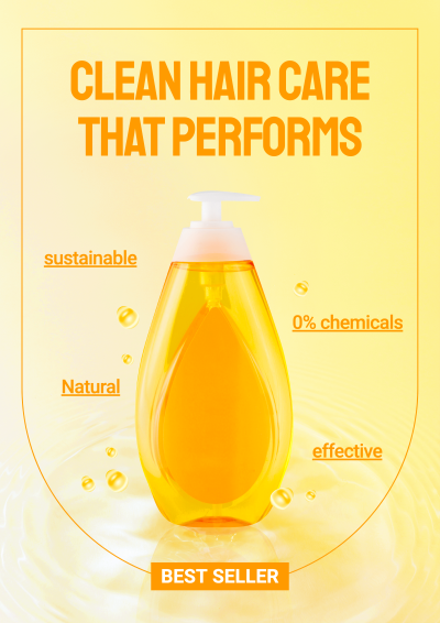 Fashion Shampoo Hair Beauty Promotion Poster