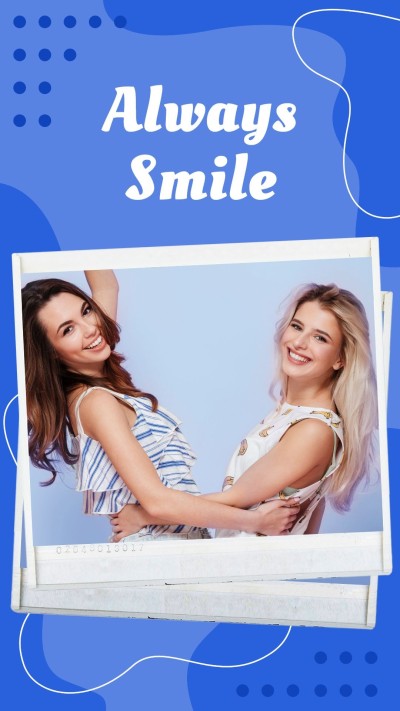 Simple Polaroid style Color Block Smile Girls Text Instagram story