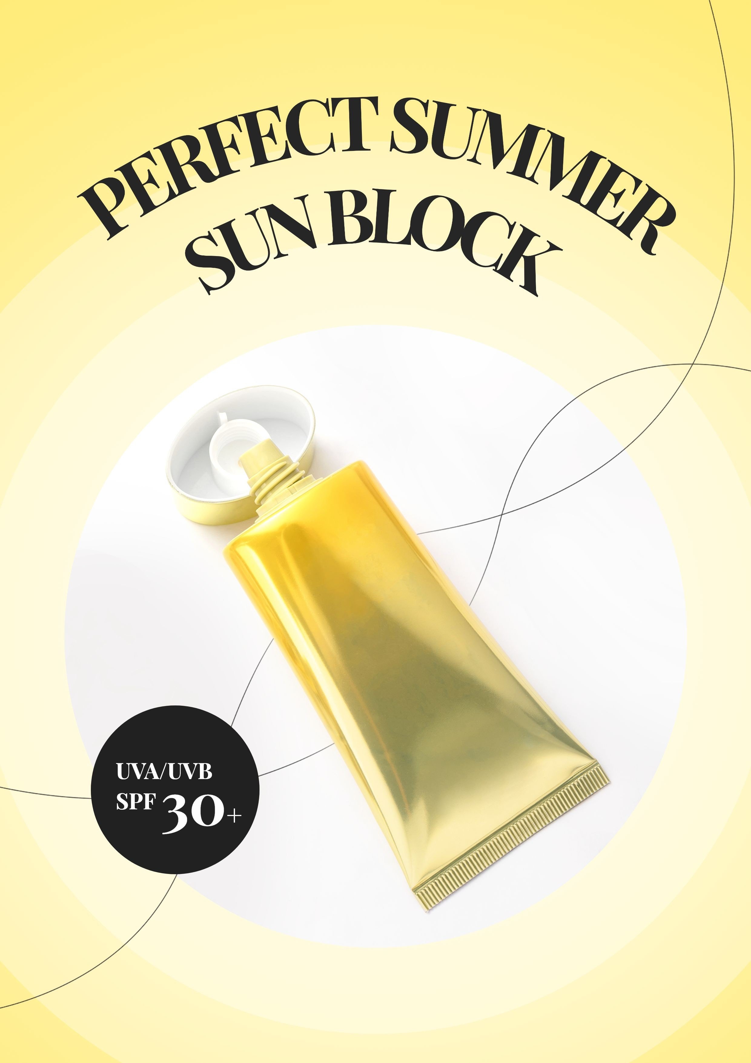 Sunscreen Beauty Cosmetics Product Promotion Advertising Poster
