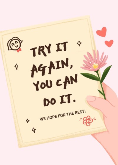 Simple Hand Painted Paper Rectangel Frame Cheer up Card