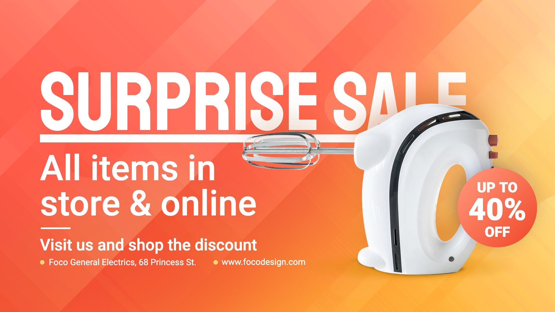 Whisk Dipslay Home Electronic Appliances Store Discount Sale Promo Ecommerce Banner