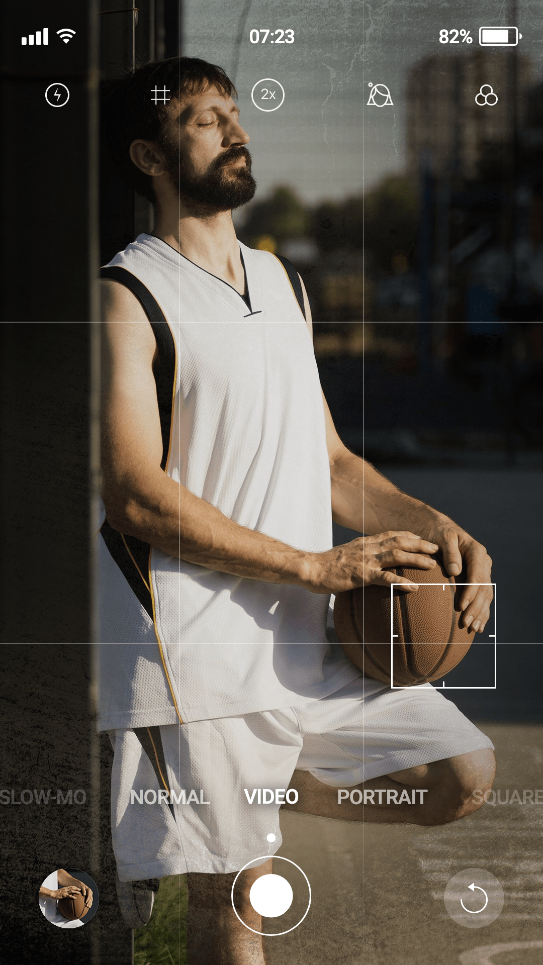 Literary Retro Style Light Element Basketball Boy Moment Record Camera interface simulation Instagram story
