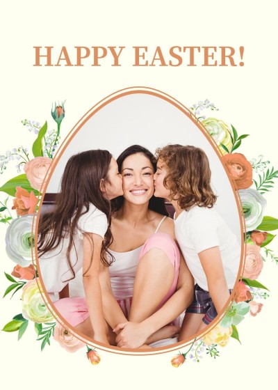 Simple Literary Style Hand Painted Flower Easter holiday Greeting card