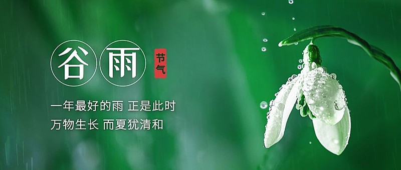 谷雨节气祝福宣传实景公众号首图