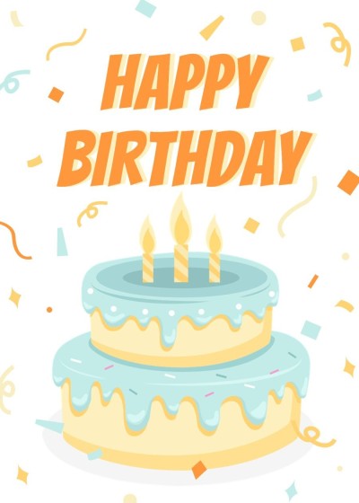 Fresh Silk Ribbon Pattern Cake Birthday card