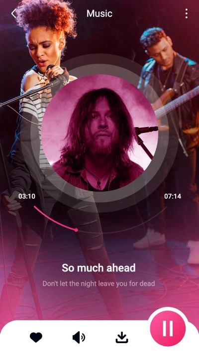 Music player interface simulation Singing Woman Instagram story