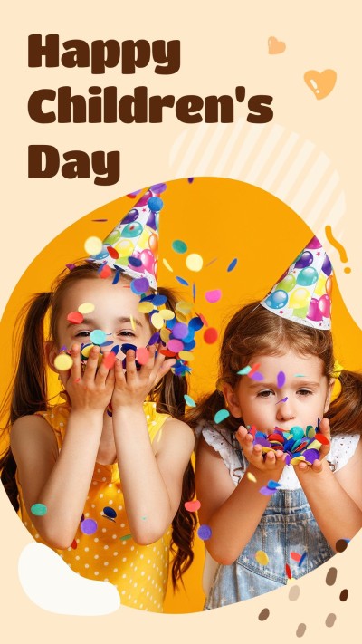 Simple Color Block Decorate American Children's day Girls Instagram Story