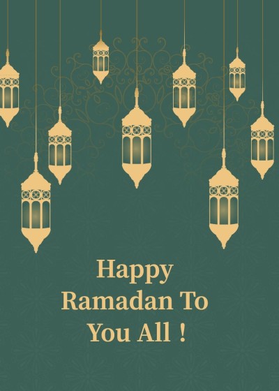 Luxury Style Light Element Ramadan blessings Greeting card