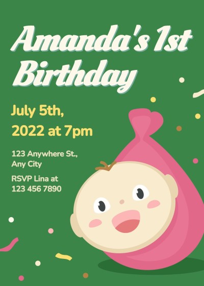 Simple Cute Style Colorful Dots Element Baby shower invitation