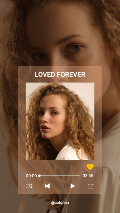 Simple Music Player Interface Simulation Woman Instagram Story