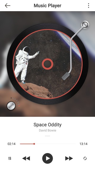 Literary Astronaut Music player interface simulation Instagram story