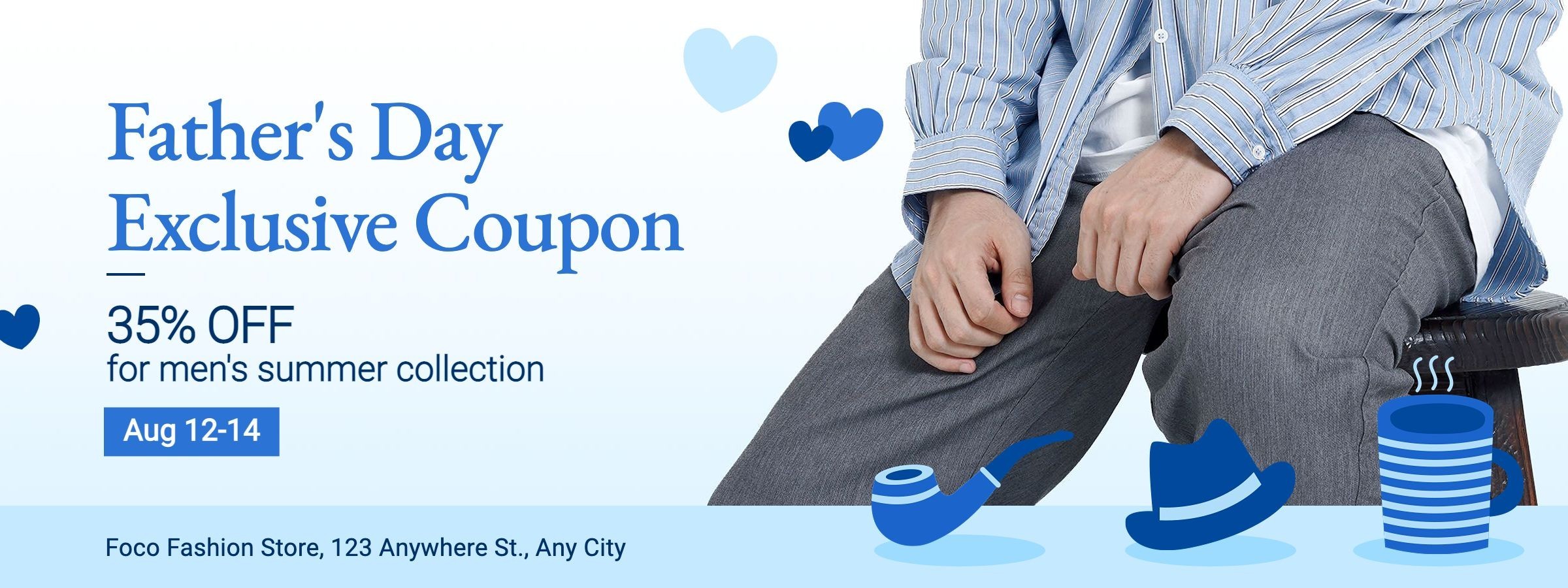 Simple Fresh Cartoon Cup Pattern Father's Day Promotion Coupon