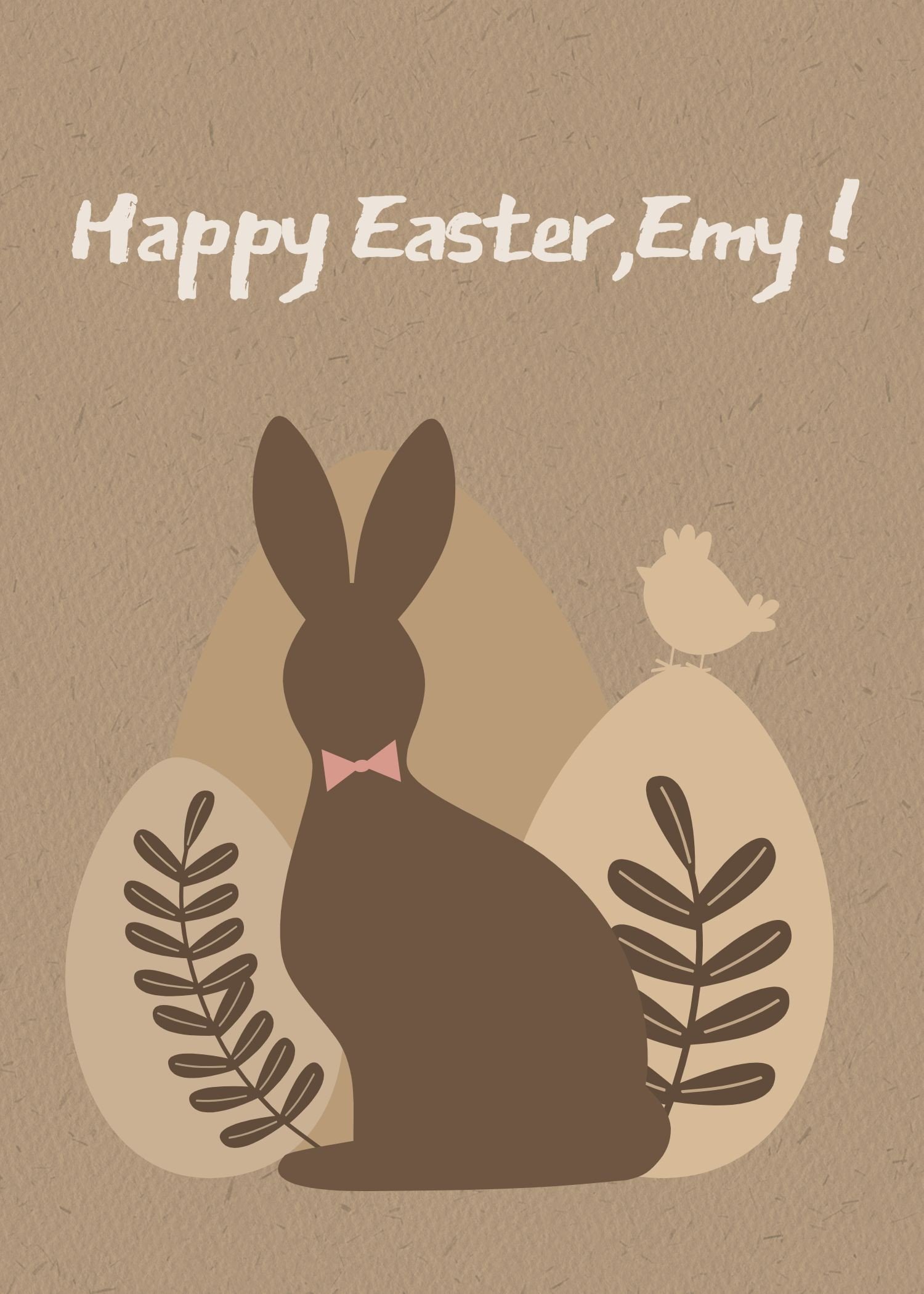 Cute Style Skin Texture Background Easter holiday card Letter