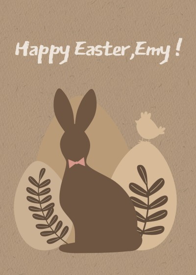 Cute Style Skin Texture Background Easter holiday card Letter
