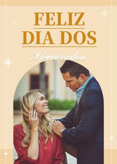 Retro Arch Frame Dia dos namorados Couple Smile Moment Record Card