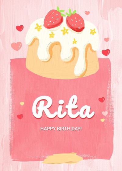 Cute Texture Painting Cake Pattern Birthday card