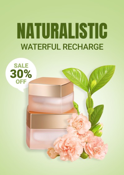 Literary Plants Decorate Cosmetics Product  Advertising Poster