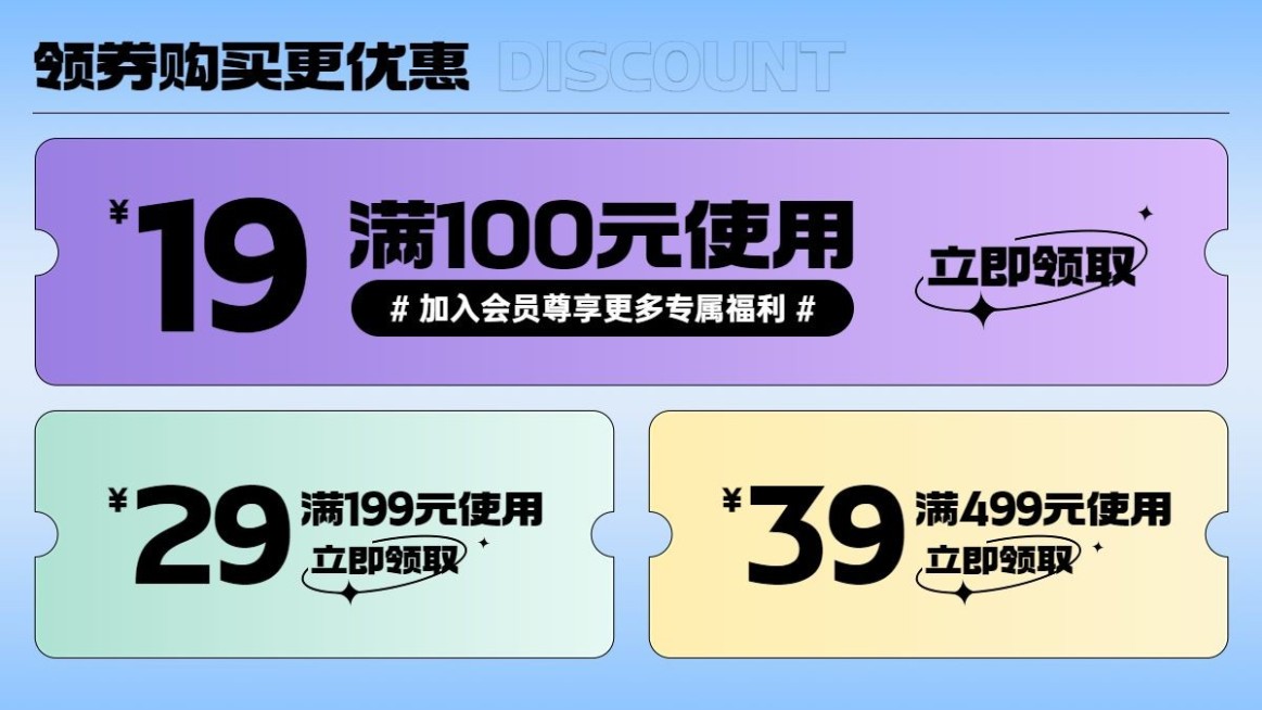 电商通用优惠券海报banner预览效果