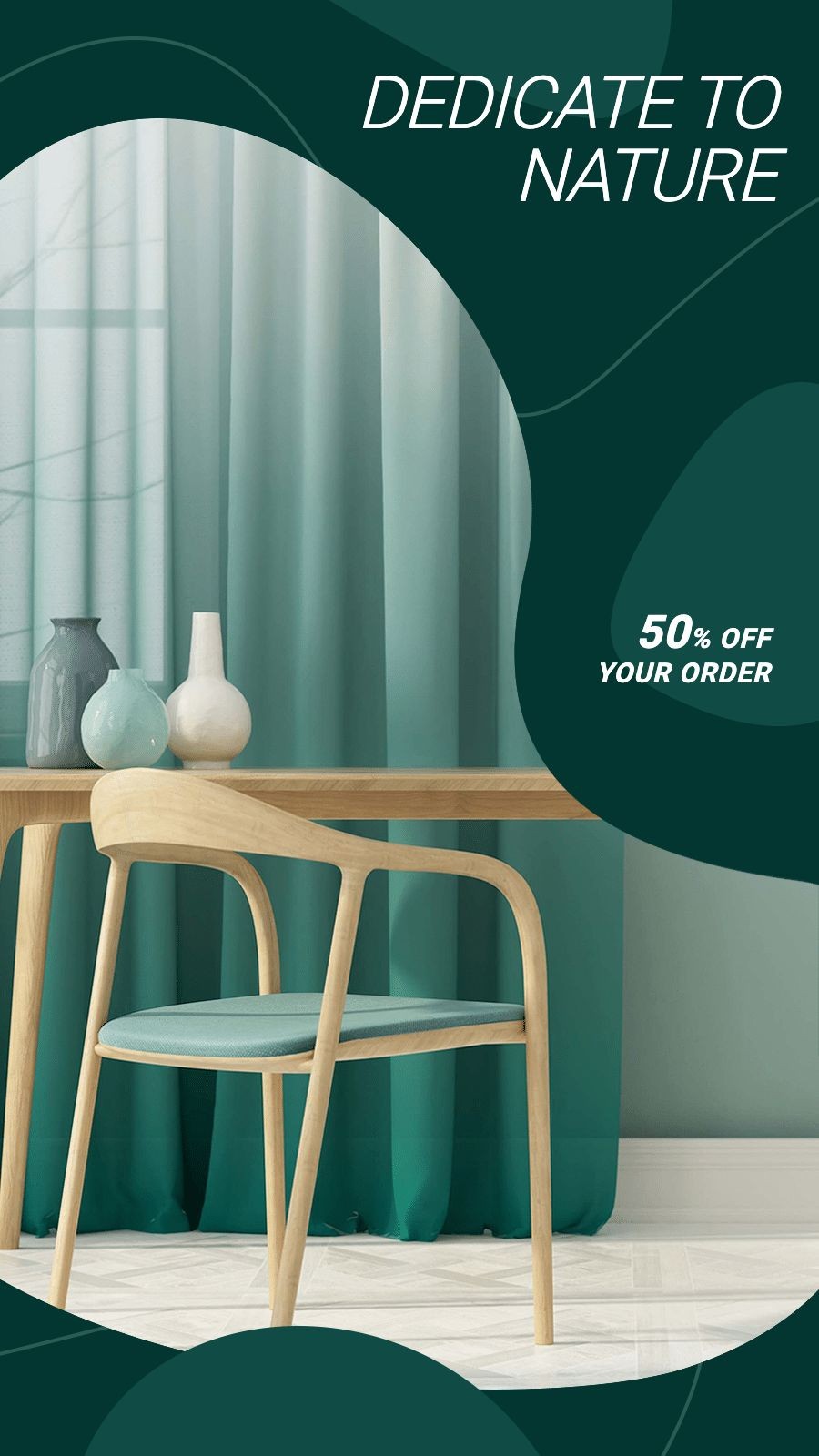 Green Linear Geometry Design Home Furniture Discount Sale Promotion Ecommerce Story预览效果