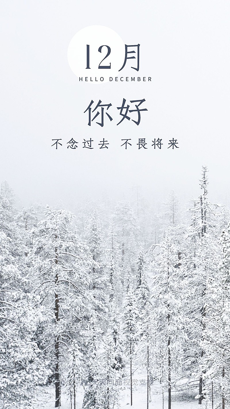 通用12月你好实景手机海报
