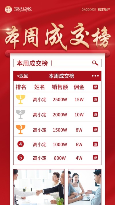 房地产中介表彰颁奖喜庆喜报