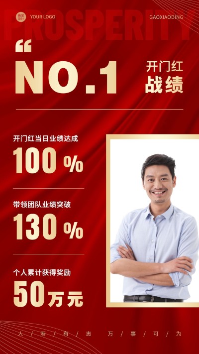 金融保险表彰颁奖喜报红金风海报