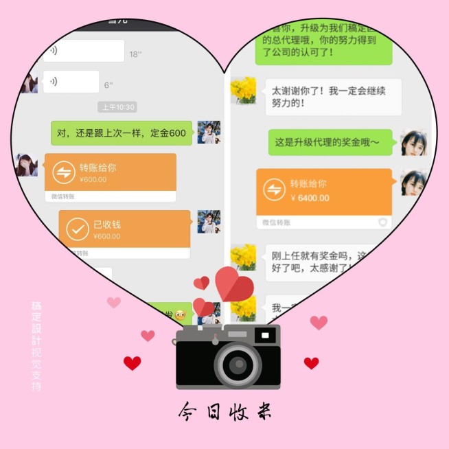 爱心手势方形海报预览效果