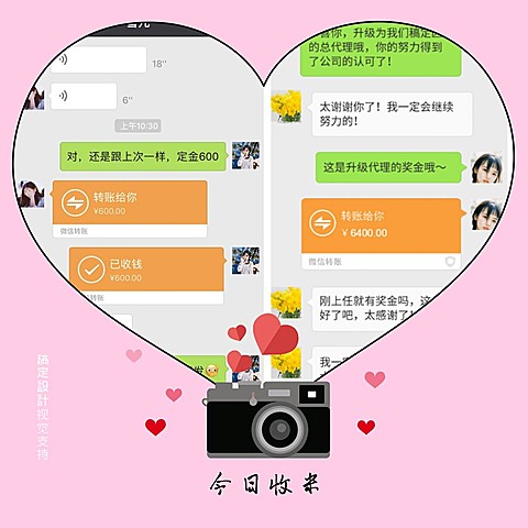 爱心手势方形海报