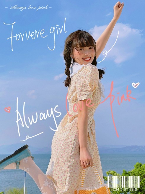 涂鸦风自拍晒照海边手写风plog模板预览效果