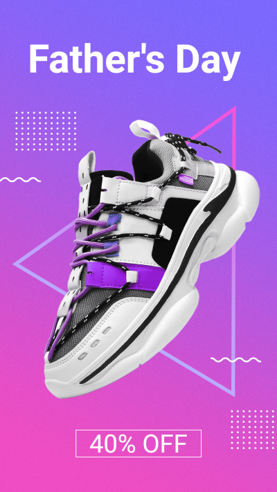 Father's Day Men's Sports Running Shoes Discount Sale Promo Ecommerce Story