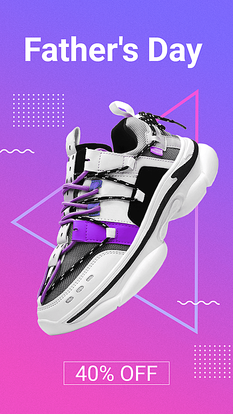 Father's Day Men's Sports Running Shoes Discount Sale Promo Ecommerce Story