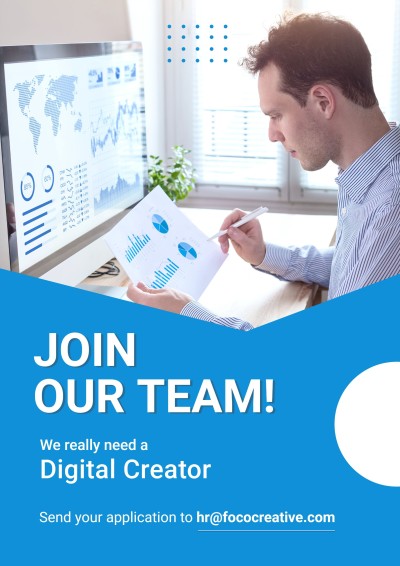 Simple Working Man Scene Digital Creator Hiring LinkedIn Post