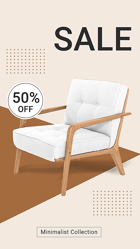 Brown Dot Element Simple Furniture Sale Promo Ecommerce Story