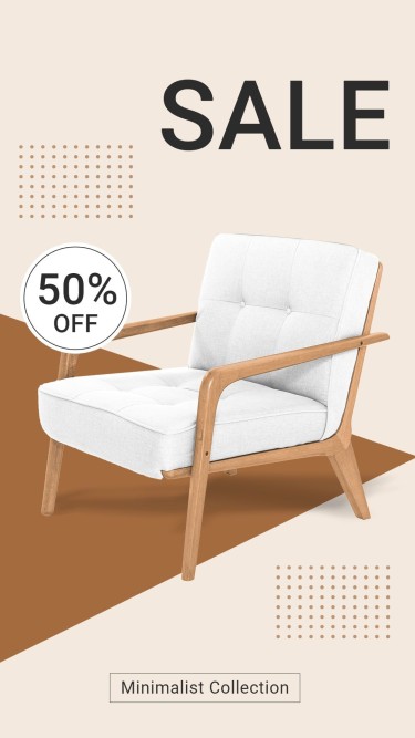 Brown Dot Element Simple Furniture Sale Promo Ecommerce Story
