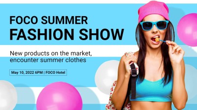 Simple Pink Ballon Decorate Women's Wear Summer Fashion Show Facebook Event Cover