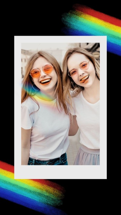 Simple Polaroid style Smile Girls Outside Record Instagram story
