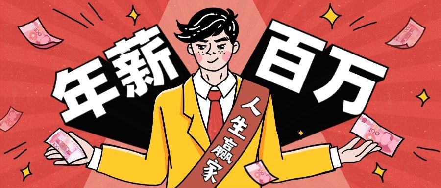 年薪百万/人生赢家/职场课程/3D字体/公众号首图预览效果