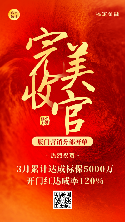 金融保险表彰颁奖大字喜庆喜报