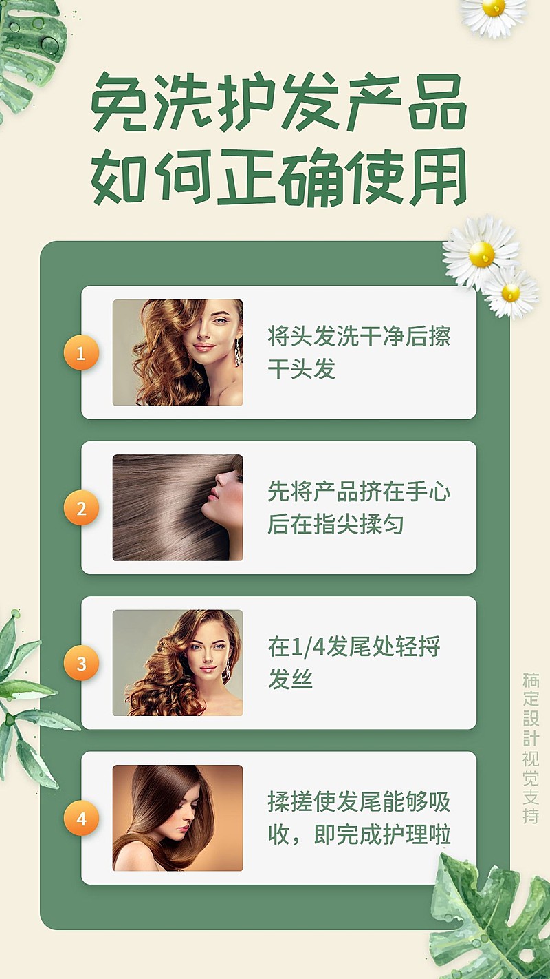 护发用品使用步骤海报