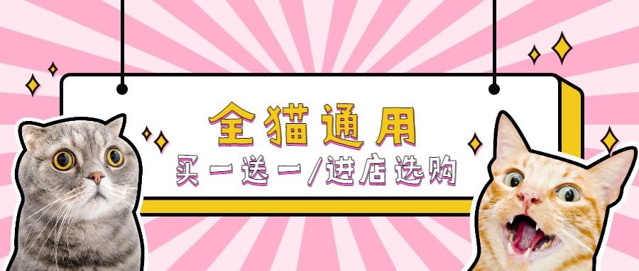 可爱萌宠宠物店/优惠促销活动/公众号首图预览效果