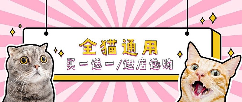可爱萌宠宠物店/优惠促销活动/公众号首图