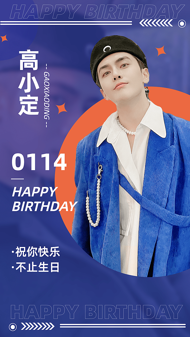 时尚简约风明星生日祝福海报