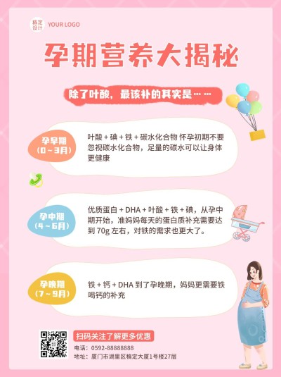 微商母婴亲子孕期营养知识科普小红书配图