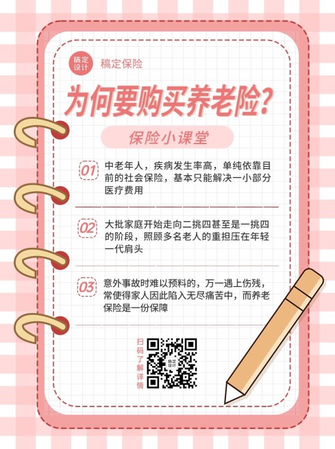 金融养老保险知识科普小红书配图预览效果