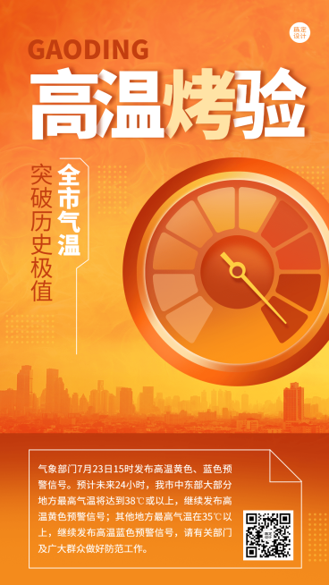 高温资讯宣传手机海报预览效果