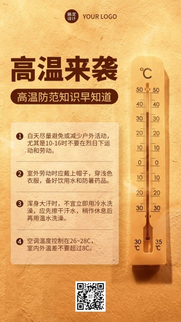 防暑知识科普手机海报预览效果