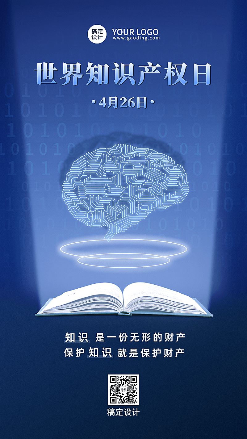世界知识产权日节日宣传排版手机海报