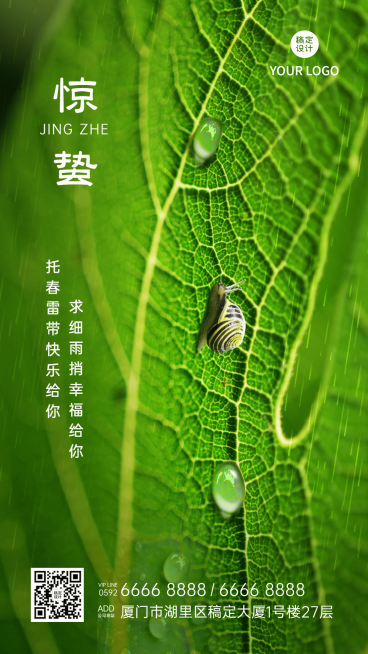 企业公司惊蛰祝福手机海报预览效果